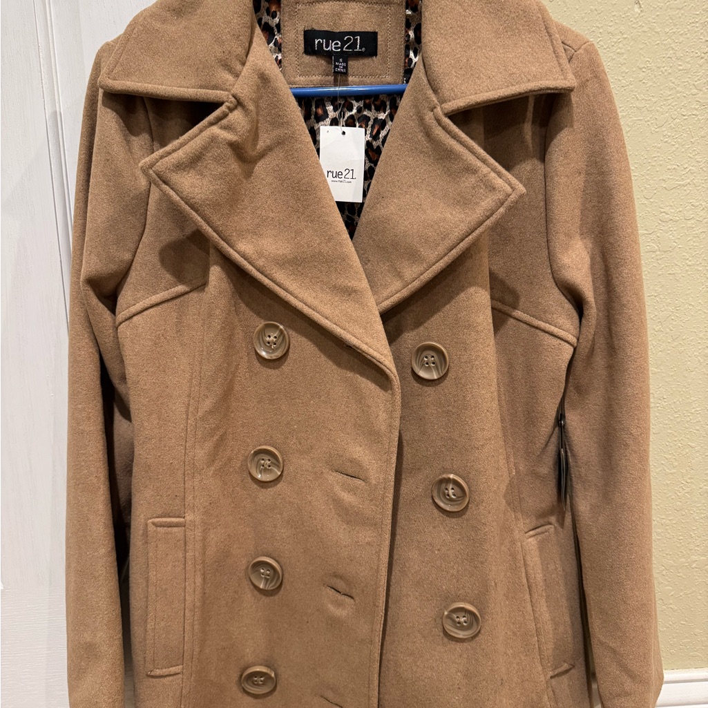 Rue21 Women's Tan Double-Breasted Pea Coat